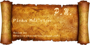 Pinka Márton névjegykártya