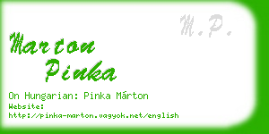 marton pinka business card